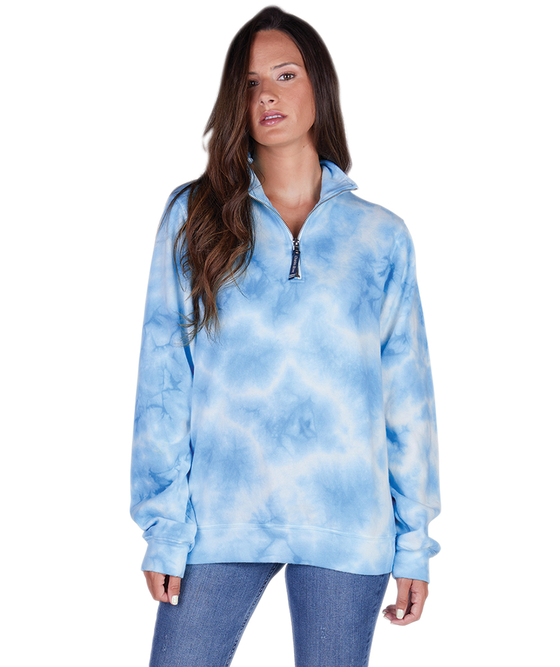 Crosswind Quarter Zip Sweatshirt (Tie-Dye) | Charles River Apparel